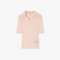 Knight Cashmere Polo Shirt in Compact pink - Women | Burberry® Official