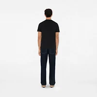 Check Label Cotton T-shirt in Black - Men | Burberry® Official