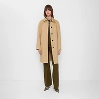 Mid-length Bonded Cotton Car Coat in Flax beige - Women | Burberry® Official