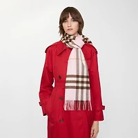 Check Cashmere Scarf in Bow pink | Burberry® Official