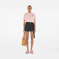 Cropped Cotton T-shirt in Bouquet - Women | Burberry® Official