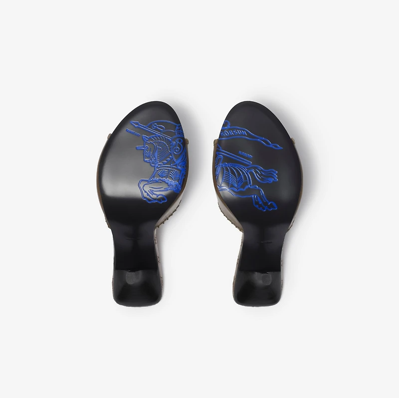 Leather Cabana Mules in Loch - Women | Burberry® Official