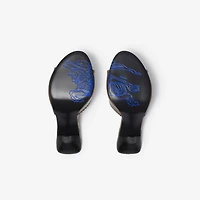 Leather Cabana Mules in Loch - Women | Burberry® Official