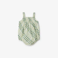 Check Cotton Two-piece Baby Gift Set in Breeze - Children | Burberry® Official