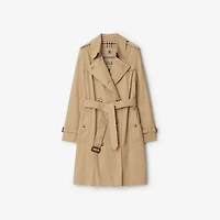 Mid-length Kensington Heritage Trench Coat in Honey beige - Women, Cotton Gabardine | Burberry® Official