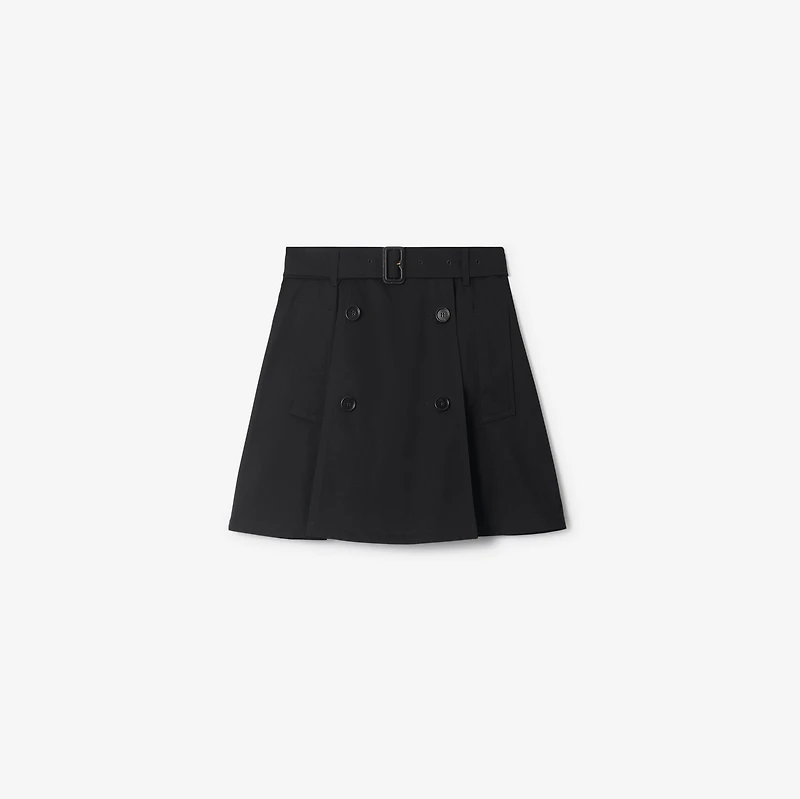 Gabardine Trench Mini Skirt in Black - Women | Burberry® Official