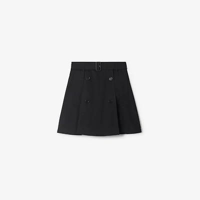 Gabardine Trench Mini Skirt in Black - Women | Burberry® Official