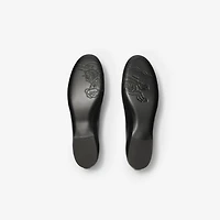 Check Trim Leather Robin Ballerinas in Black - Women | Burberry® Official