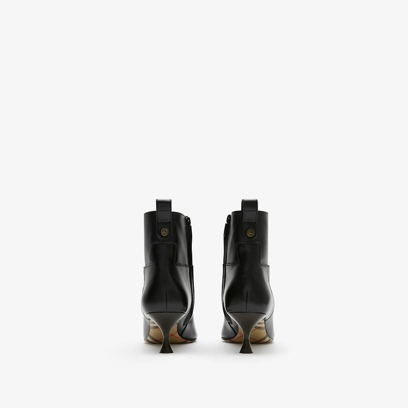 Leather Cameo Ankle Boots​ in Black - Women | Burberry® Official