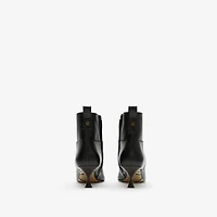 Leather Cameo Ankle Boots​ in Black - Women | Burberry® Official