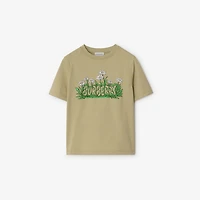 Daisy Logo Cotton T-shirt in Hunter | Burberry® Official