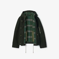Wool Hooded Jacket in Green melange - Women | Burberry® Official