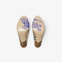 Check Mews Mules in Sand - Women | Burberry® Official