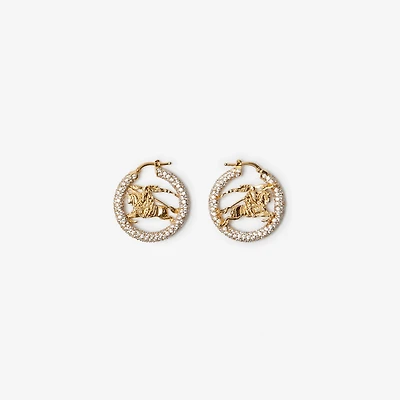 EKD Pavé Hoop Earrings in Gold/clear - Women | Burberry® Official