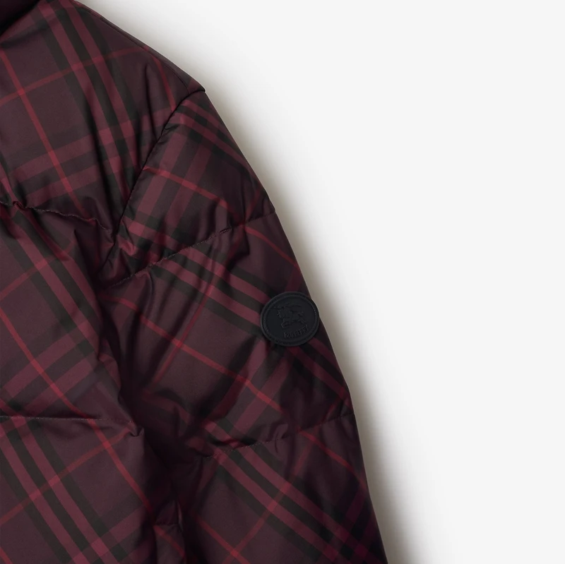 Check Ambleside Puffer Jacket in Wine red - Women | Burberry® Official