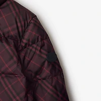 Check Ambleside Puffer Jacket in Wine red - Women | Burberry® Official