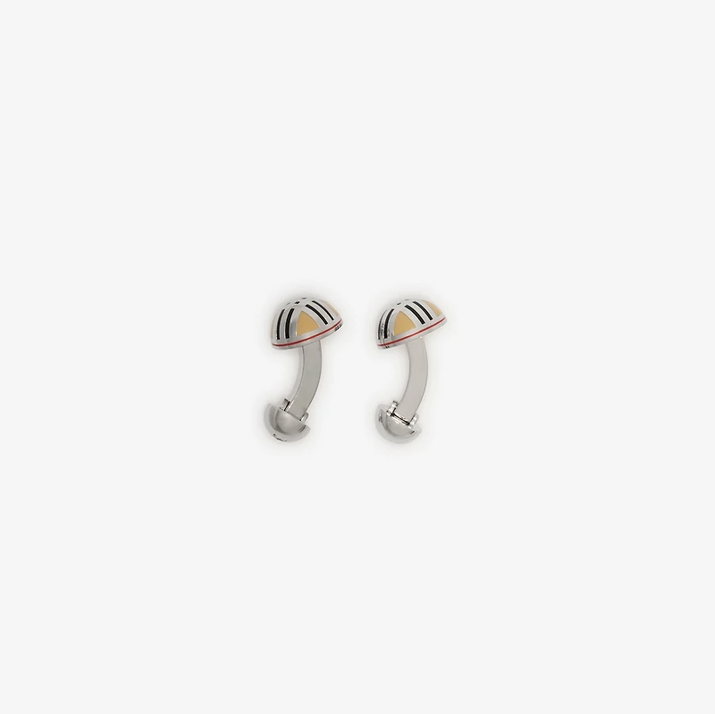 Enamel Check Cufflinks in Silver - Men | Burberry® Official
