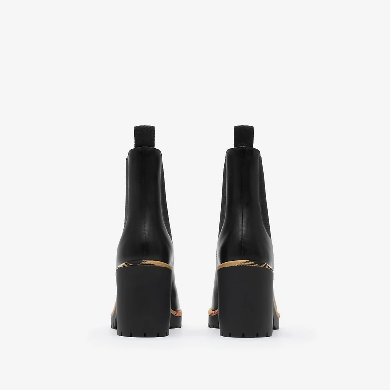 Leather Gravel Heel Chelsea Boots​ in Black - Women | Burberry® Official