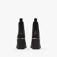 Leather Gravel Heel Chelsea Boots​ in Black - Women | Burberry® Official