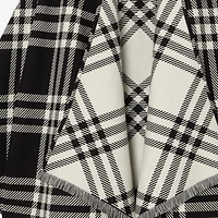 Check Wool Silk Cashmere Cape in Black/calico beige | Burberry® Official