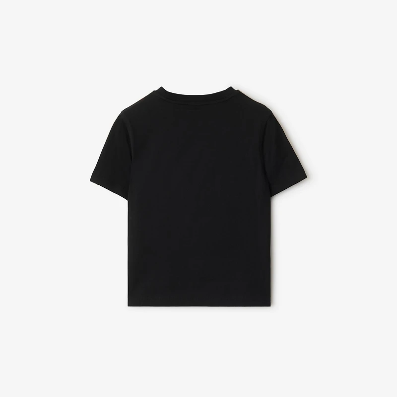 Check Trim Cotton T-shirt in | Burberry® Official