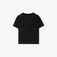 Check Trim Cotton T-shirt in | Burberry® Official
