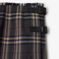 Check Wool Mini Kilt in Fig/black amethyst - Women | Burberry® Official