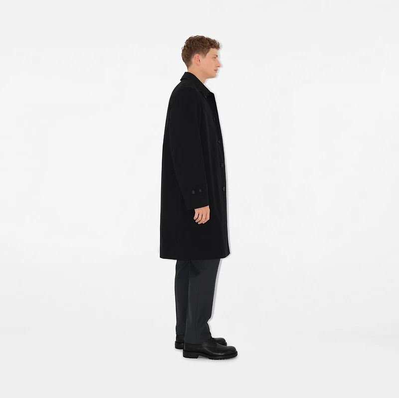 Long Gabardine Car Coat in Black - Men, Cotton | Burberry® Official