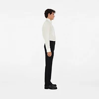 Slim Fit Cotton Silk Tuxedo Shirt in Natural white - Men | Burberry® Official
