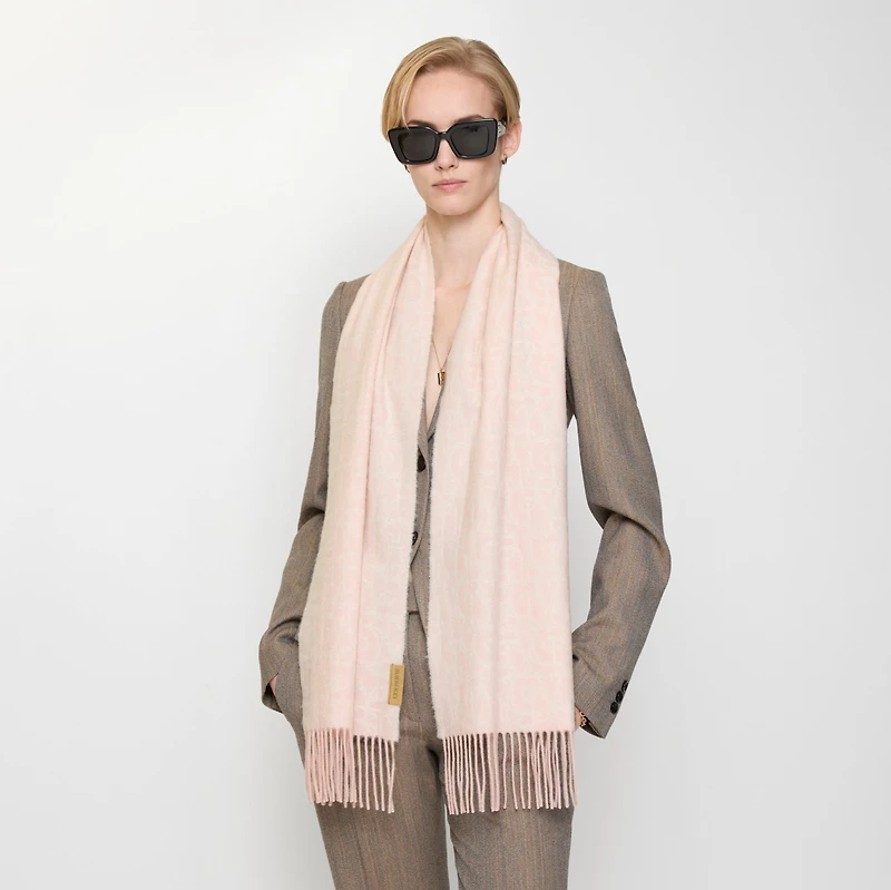 B Charm Cashmere Scarf in Peony pink | Burberry® Official
