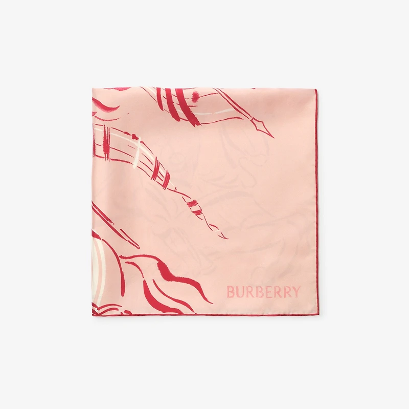 Heart Knight Silk Scarf in Compact pink | Burberry® Official