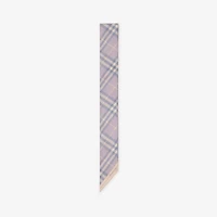 Skinny Contrast Check Silk Scarf in Sugar/hume | Burberry® Official