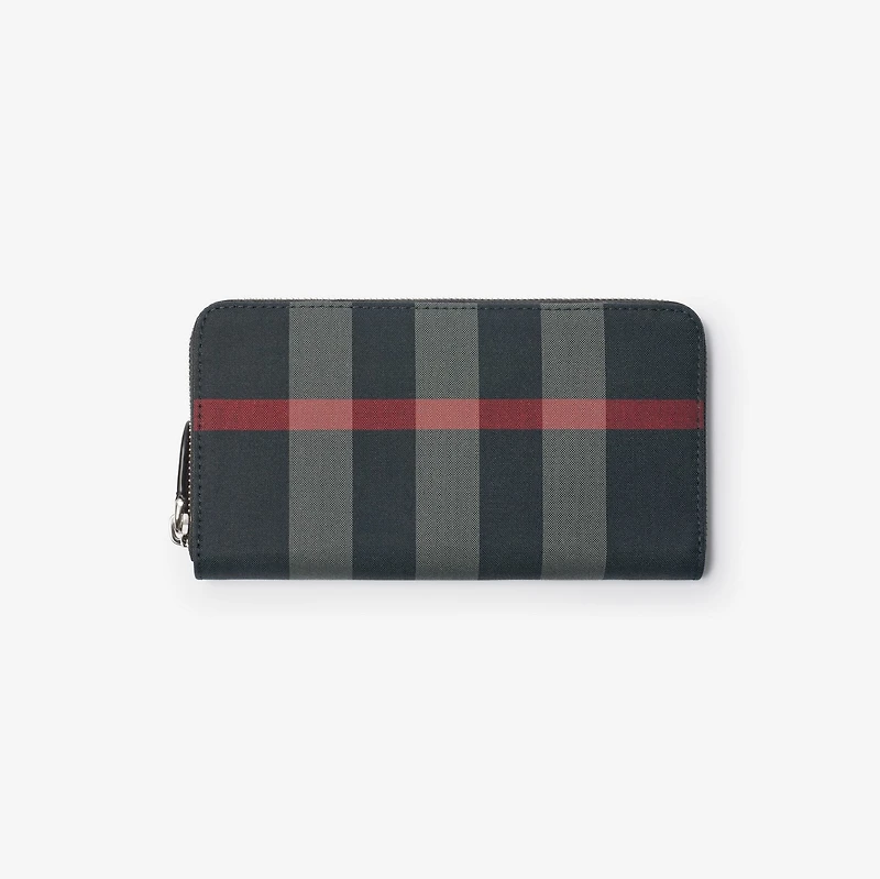 Check Zip Wallet in Navy/grey - Men | Burberry® Official
