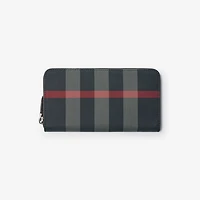 Check Zip Wallet in Navy/grey - Men | Burberry® Official
