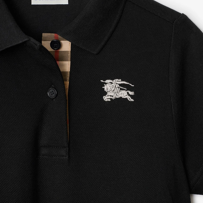 Cotton Polo Shirt Dress in Black | Burberry® Official