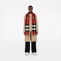 Check Cashmere Scarf in Red | Burberry® Official