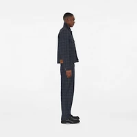 Loose Check Denim Jeans in Indigo blue - Men, Cotton | Burberry® Official