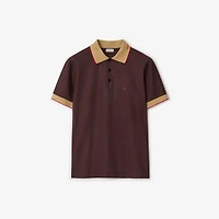 Logo Collar Cotton Polo Shirt in Wine red - Men | Burberry® Official