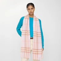 Wide Check Wool Scarf in Quartz pink | Burberry® Official