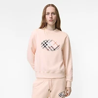 Check Knight Stamp Cotton Sweatshirt in Compact pink - Women | Burberry® Official