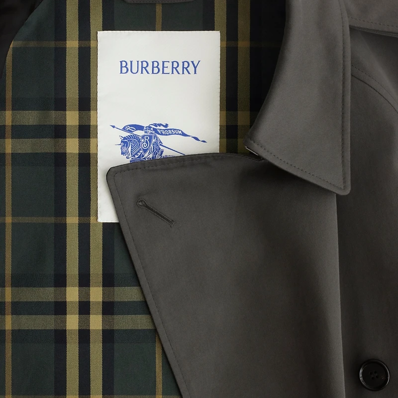 Long Gabardine Trench Coat in Graphite - Men, Cotton | Burberry® Official