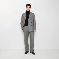 Puppytooth Check Wool Tailored Trousers in Titanium grey/black - Men | Burberry® Official