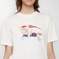 Crystal EKD Cotton T-shirt in Chalk - Women | Burberry® Official