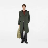 Mid-length Gabardine Trench Coat in Yew green - Men | Burberry® Official