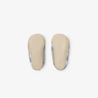 Check Nylon Blend Booties in Pale stone - Children | Burberry® Official