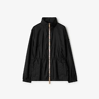 Short Checker-tape Nylon Parka in Black - Women | Burberry® Official