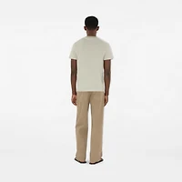 Striped Cotton T-shirt in Skylark - Men | Burberry® Official