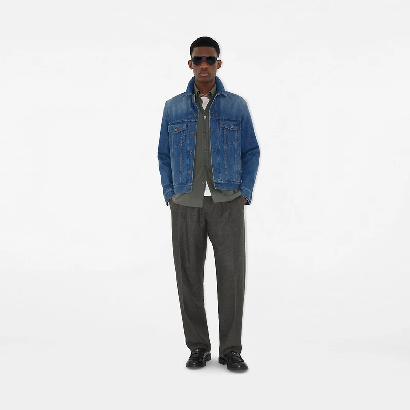 Denim Jacket in Mid blue - Men, Cotton | Burberry® Official