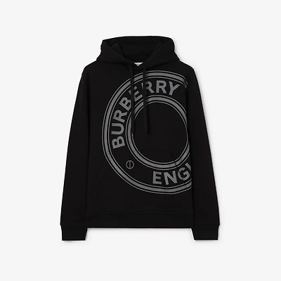 Logo Graphic Cotton Hoodie in Black - Men | Burberry® Official