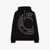 Logo Graphic Cotton Hoodie in Black - Men | Burberry® Official